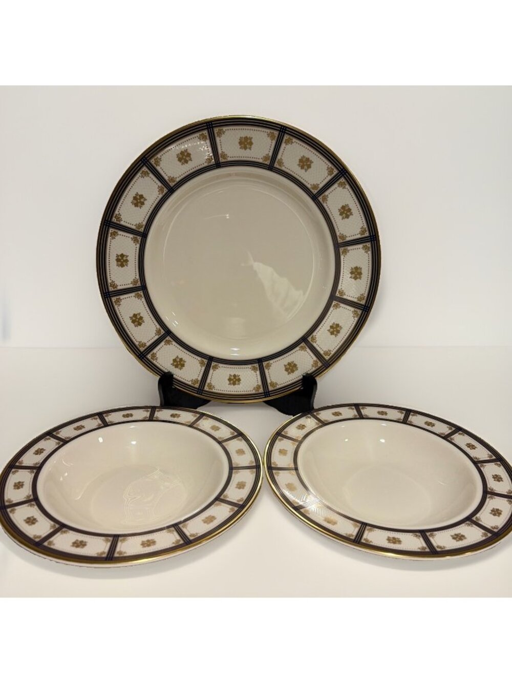 Lenox Trovatore 10.75” Dinner Plate & 2 Soup Bowls Grand Tier Collection EUC